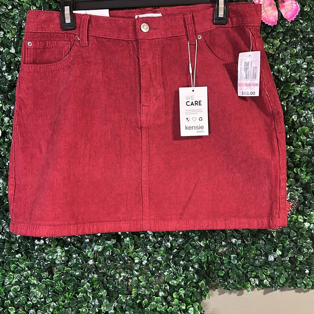 Kensie Red Mini Pencil Skirt for Casual Wear
